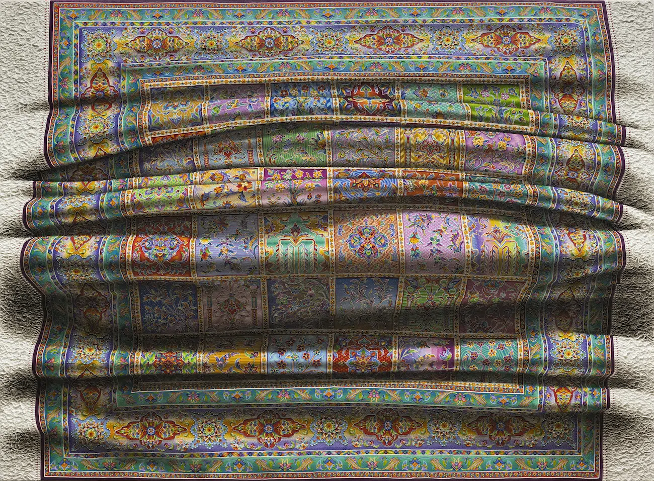 Antonio Santín Ornamental Rug Paintings at Marc Straus Gallery in New York.