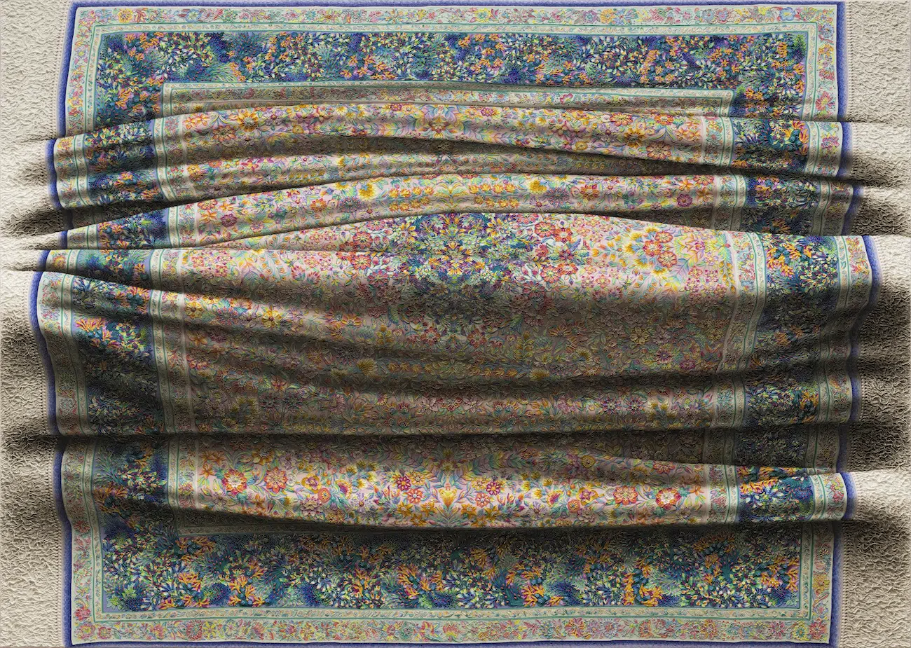 Antonio Santín Ornamental Rug Paintings at Marc Straus Gallery in New York.