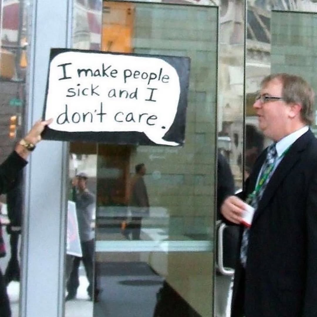 Shale Gas Outrage protest using speech bubble signs