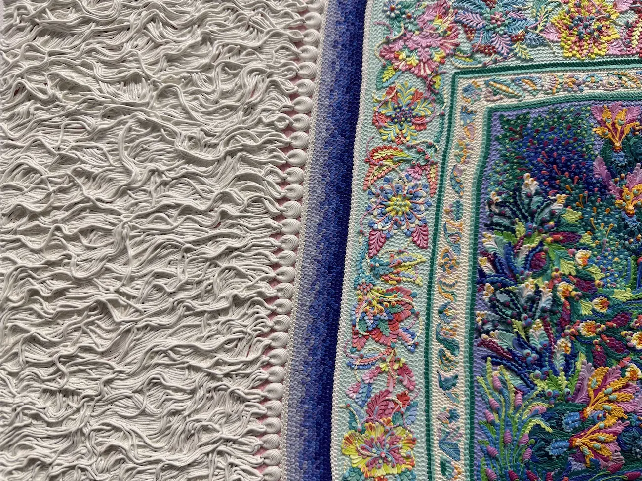 Antonio Santín Ornamental Rug Paintings at Marc Straus Gallery in New York.