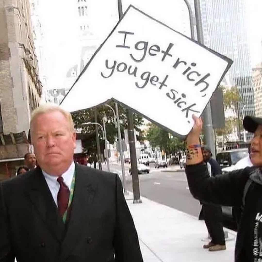 Shale Gas Outrage protest using speech bubble signs
